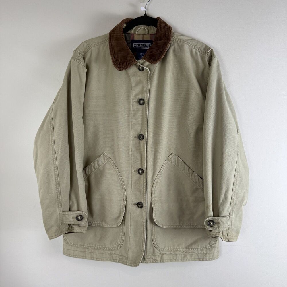 Vintage Lands End Barn Chore Jacket | Cotton, Wide Wale Corduroy Collar